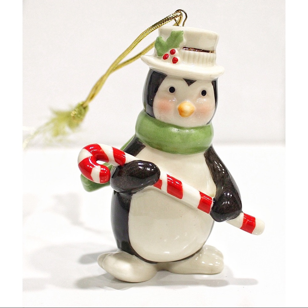 NIB Lenox Candy Cane Penguin ornament